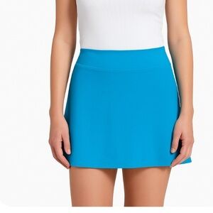 Lands End women's swim bottom skort skirt swimwear modest aqua blue SZ 6-flaw